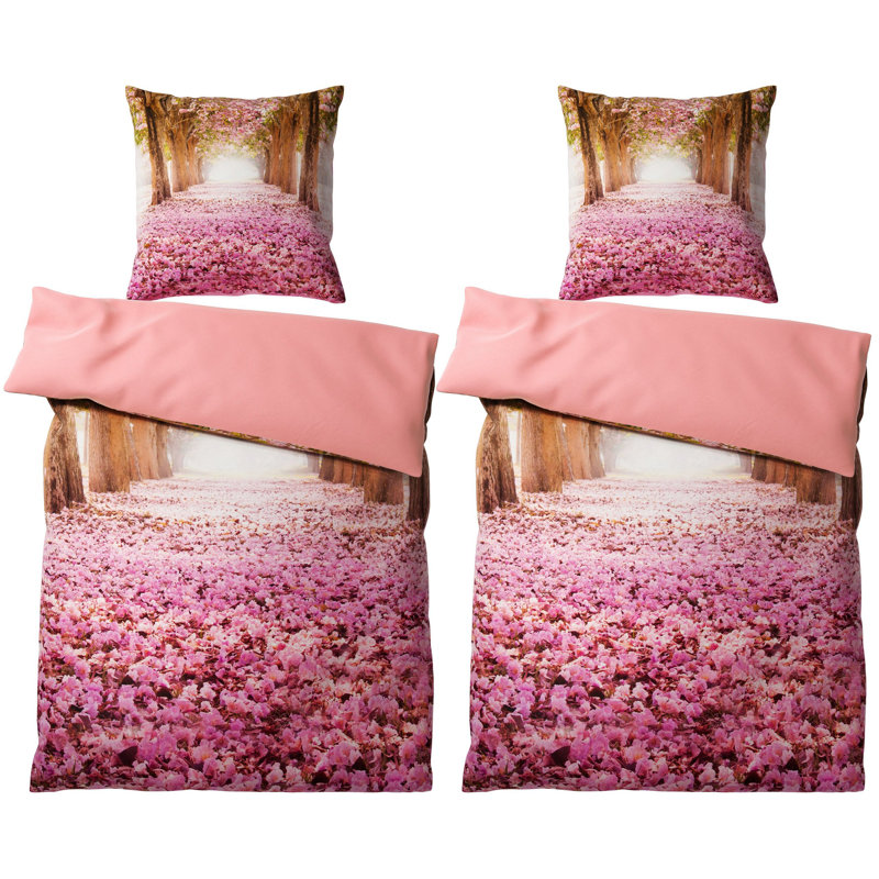Cotton No Pattern Duvet Cover Set with Pillowcases Included