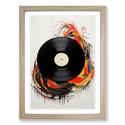 Vinyl Record Contemporary - Single Picture Frame Print on Wood