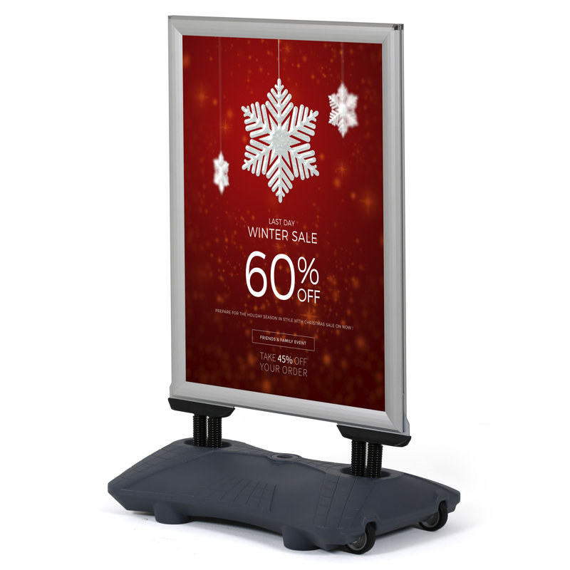 Pavement Sidewalk Sign Holder, Silver, 30x40