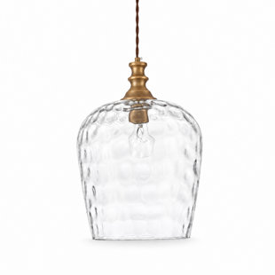 Adjustable Brass Water Glass Pendant Light, Single Hanging Fixture