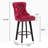 Modern  Swivel Bar Stools Velvet Barstools Button Tufted Bar Stools Rivet Trim Bar Stools for Kitchen Island,Bistro, with Metal Pull Ring Sturdy Footrest Large Backrest for Home Bar-759074645-759074646