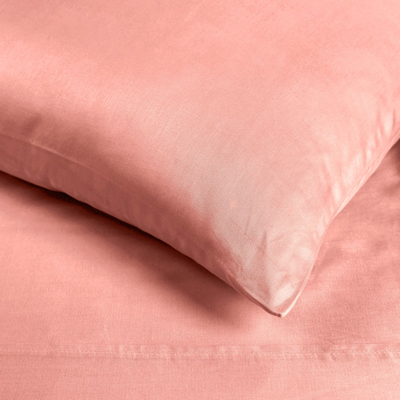 Luxury 700 Thread Count Certified Certified Egyptian Cotton Sateen Pillowcase, Standard, Pink