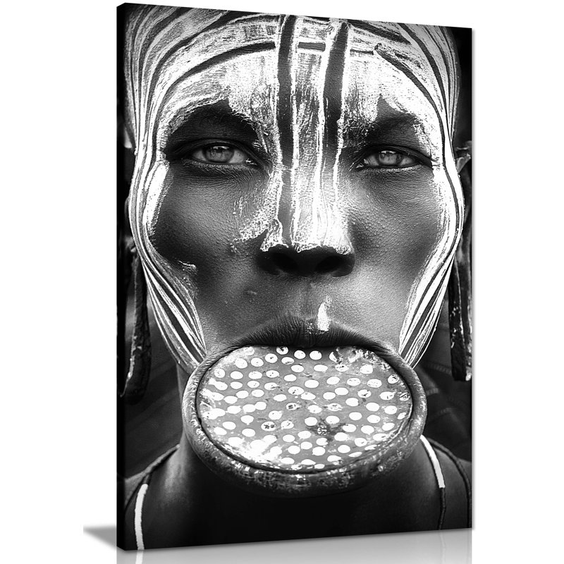 Woman Tribal Beauty - Wrapped Canvas Print, 61cm H x 41cm W