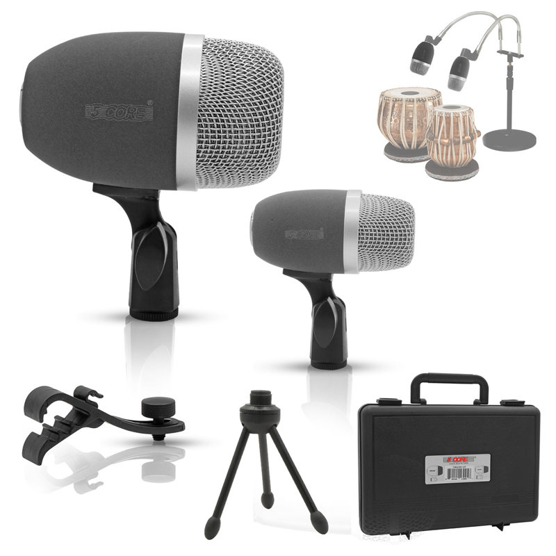 5 Core Tabla Mic Indian Instrument Microphone Set for Bayan Dayan Dholak Mic for Studio Stage Temple
