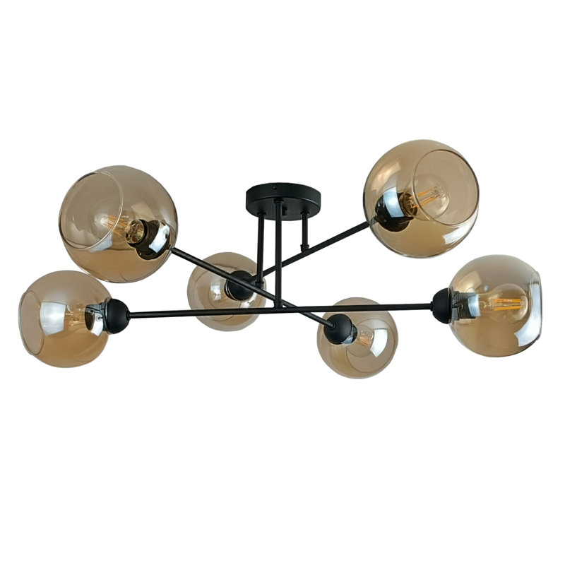 Odilon Glass Semi Flush Mount, Honey