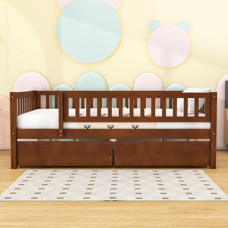 Ormond Daybed with Dual Drawers and Slats, Walnut, Twin