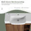 Meuble-lavabo mural 28 po avec lavabo en céramique blanche et porte à fermeture en douceur