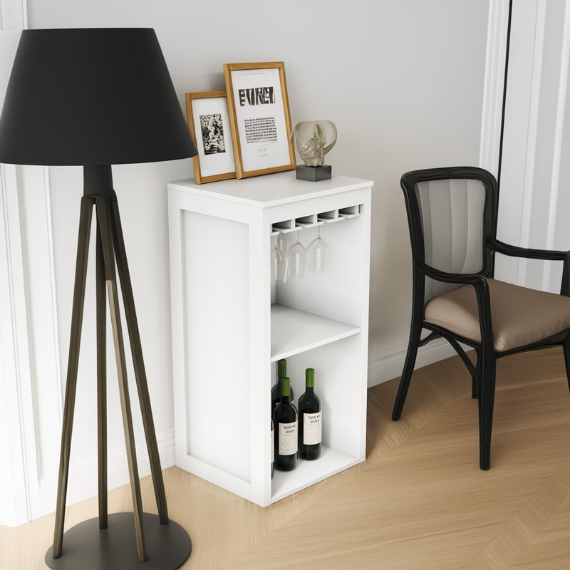 Bar à vin modulaire avec tablettes de rangement et huche pour salle à manger Rentsch, Blanc