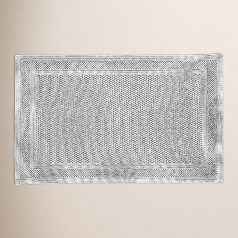 Tanglewood Cotton Non-Slip Bath Rug, Aluminum