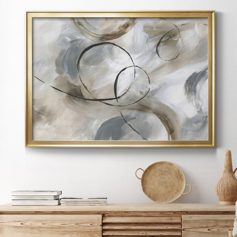 Allegro - Peinture sur toile encadrée, H 30,5 po x l 42,5 po x P 1,5 po, Or