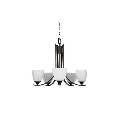 Lustre classique à 5 lumières avec abat-jour