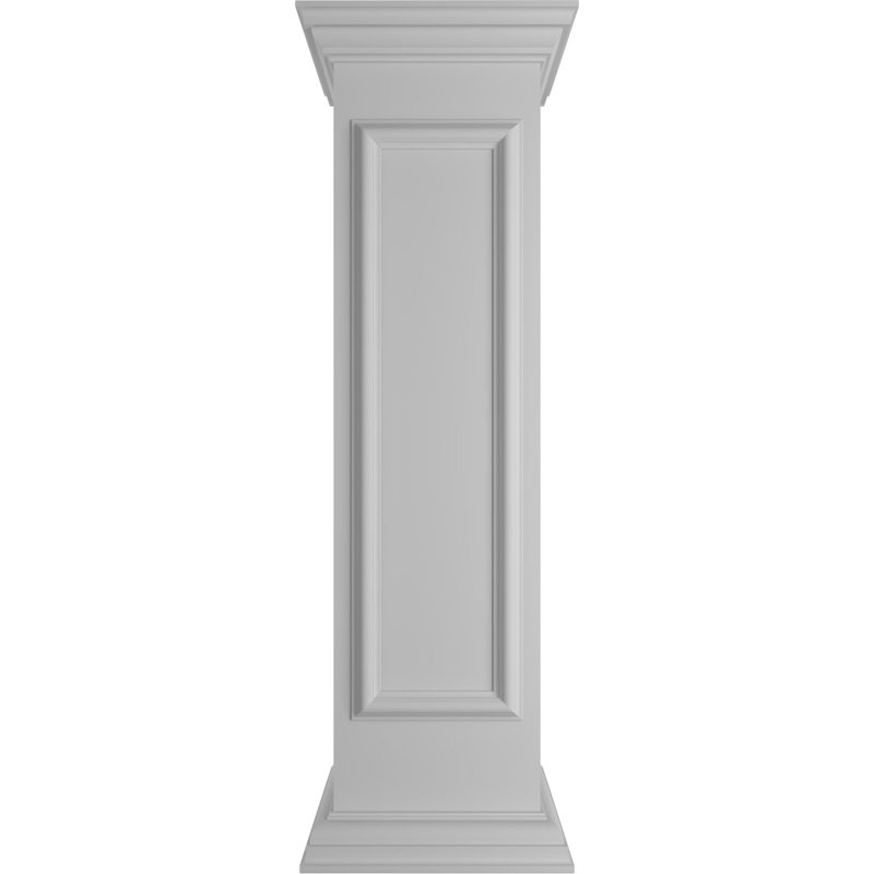 Poteau droit Newel avec panneau, capitonnage et base (ensemble d'installation inclus), H 48 po x l 12 po x P 12 po