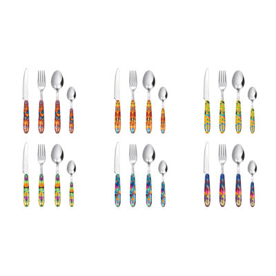 Excelsa Mexican Flowers 24 Pieces Cutlery Set