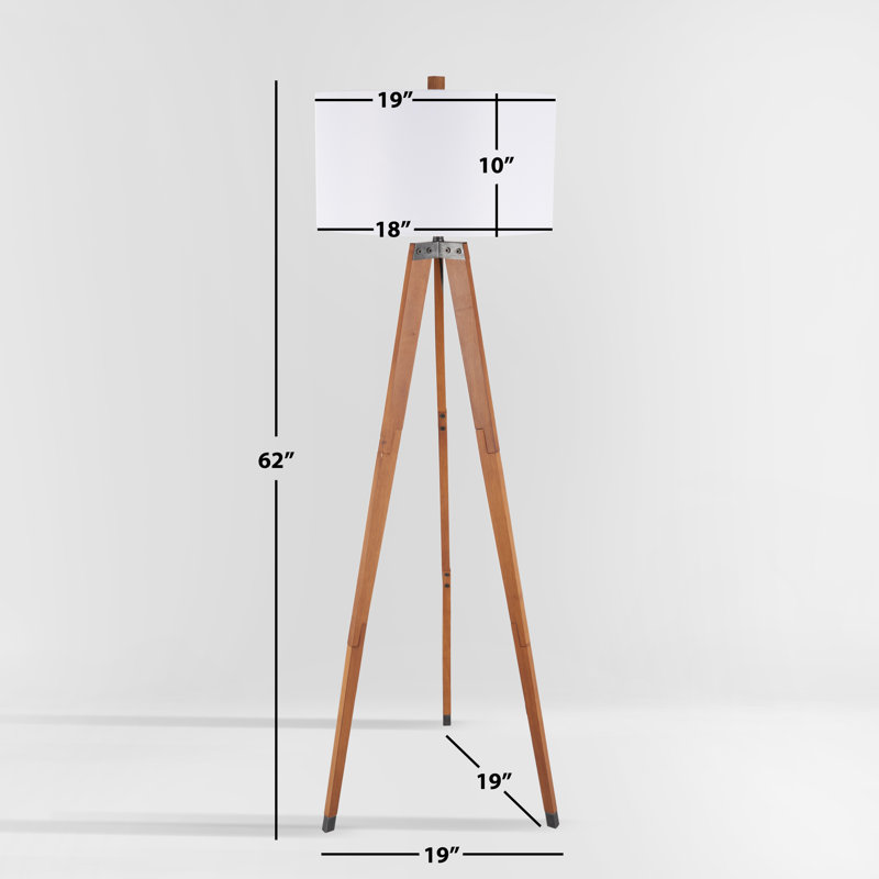 Friedler 62'' Walnut Tripod Floor Lamp