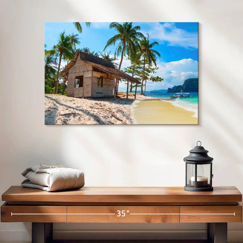 Cabane de plage tropicale Lilie Palawan, H 16 po x l 24 po