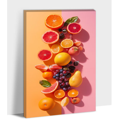 Impression sur toile colorée pour cuisine, agrumes, affiche moderne, peinture minimaliste, image pour la cuisine, décoration murale, salle à manger, toile prête à accrocher, encadrée 12 po x 18 po