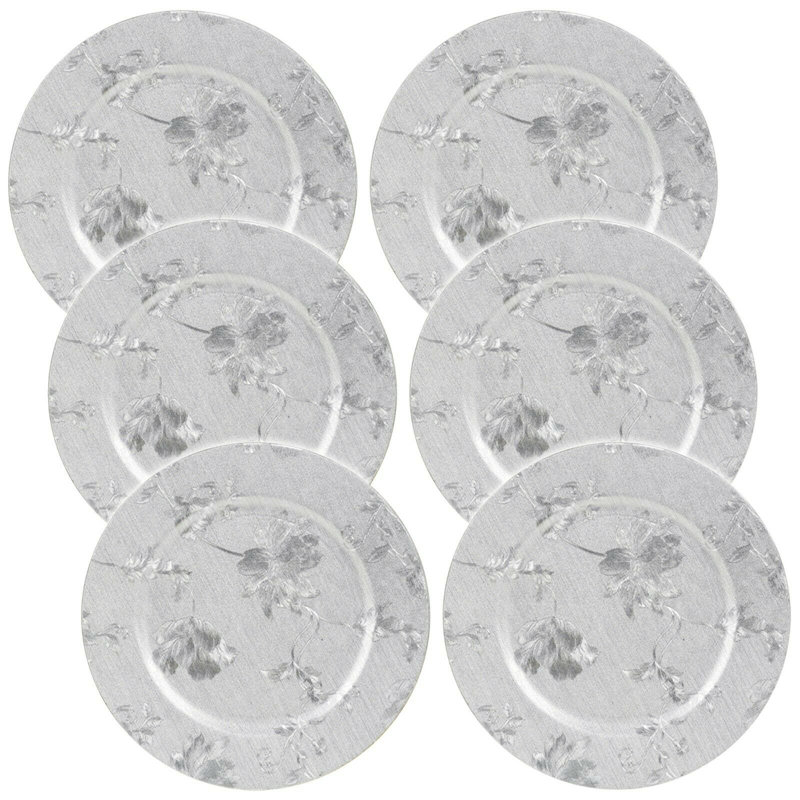 Bachisio Floral Charger, Silver