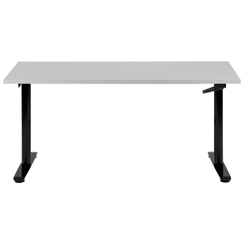 Amarianna Adjustable Metal Base Standing Desk, 119cm H x 160cm W x 72cm D, Grey, Black