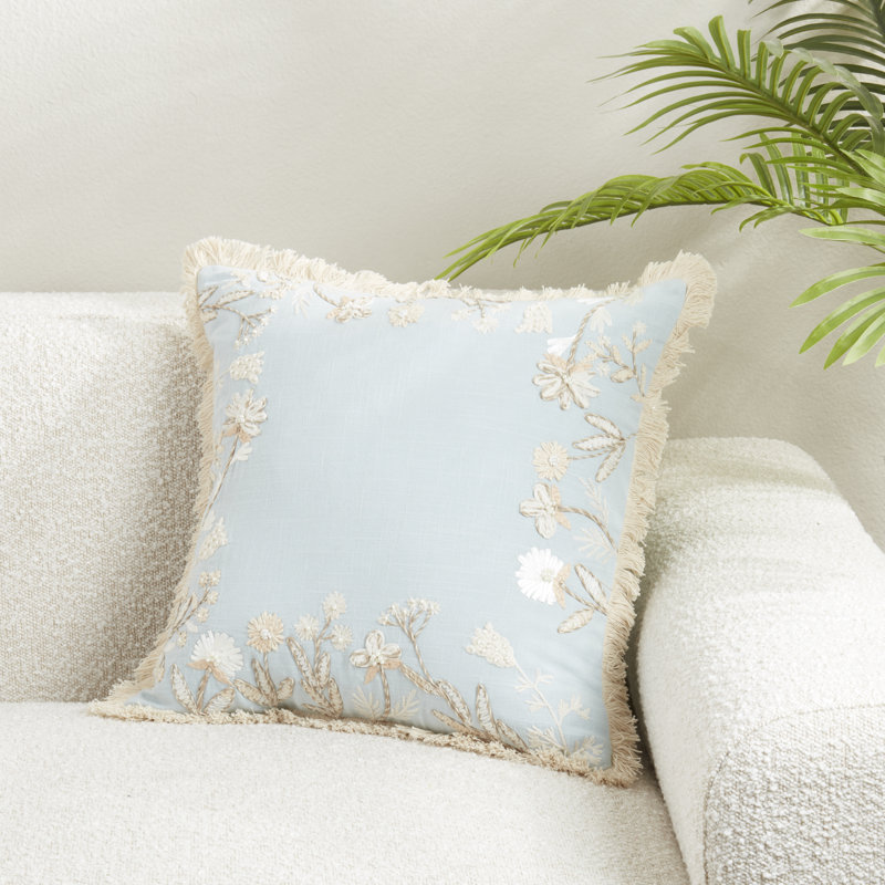 Coussin Graceful, Polyester, Bleu