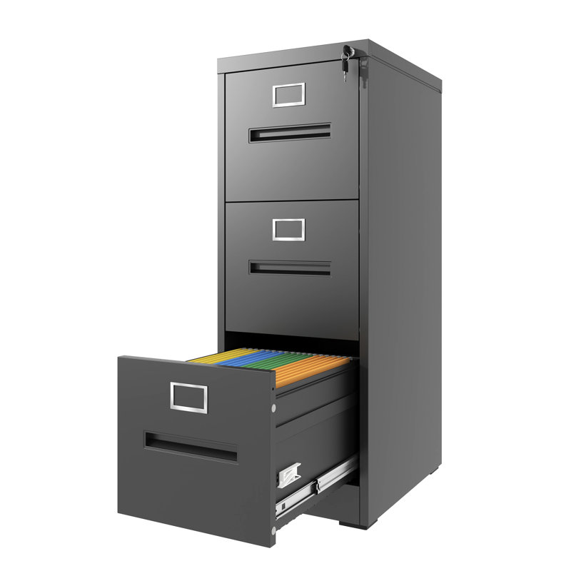 Classeur à 3 tiroirs avec serrure, rangement de bureau, format lettre A4 légal, fonctionnement silencieux, utilisation à domicile inclinable, construction,