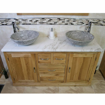 Dedmon 1430mm Free-Standing Double Vanity Unit with Ceramic basin & Tap.