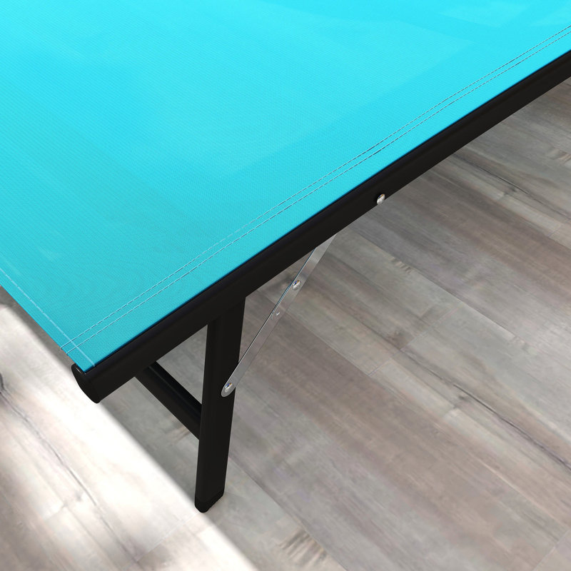 Chaise longue d'extérieur avec roulettes et positions réglables en bleu pour patio, plage, cour, chaise longue de piscine 5 positions,