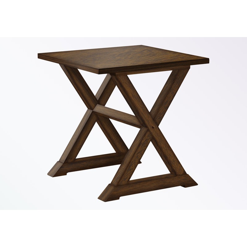 Table de bout carrée avec pieds en bois, Noyer