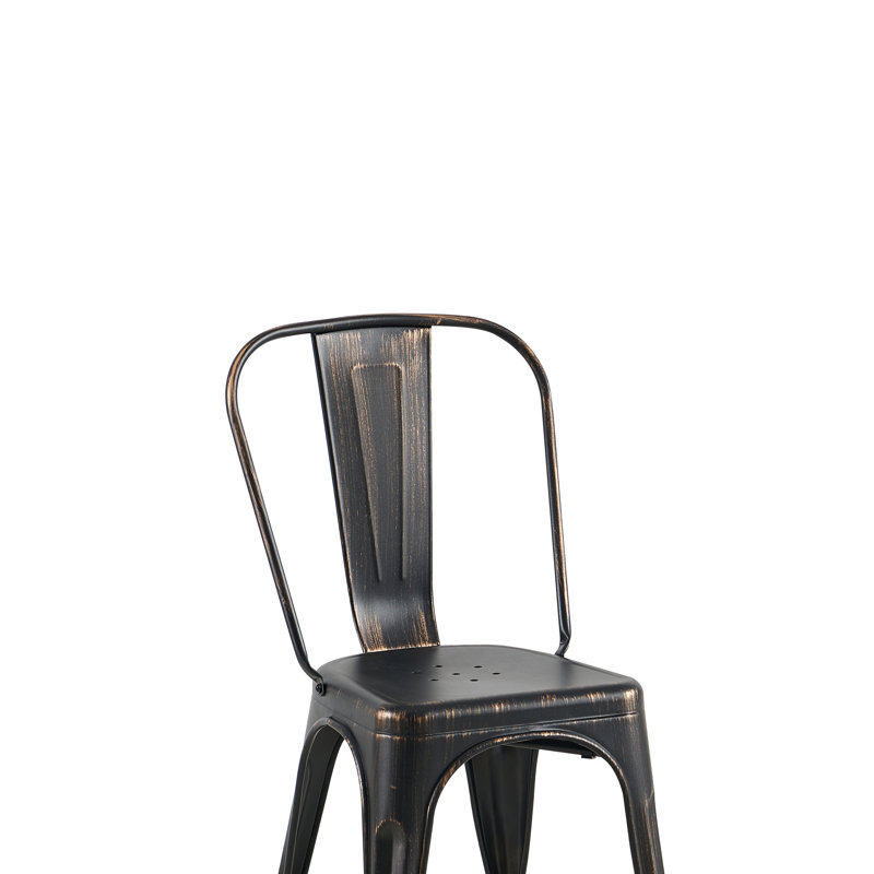 Kalya 18'' H Metal Stacking Side Chair, Sanded Matte Black, 2
