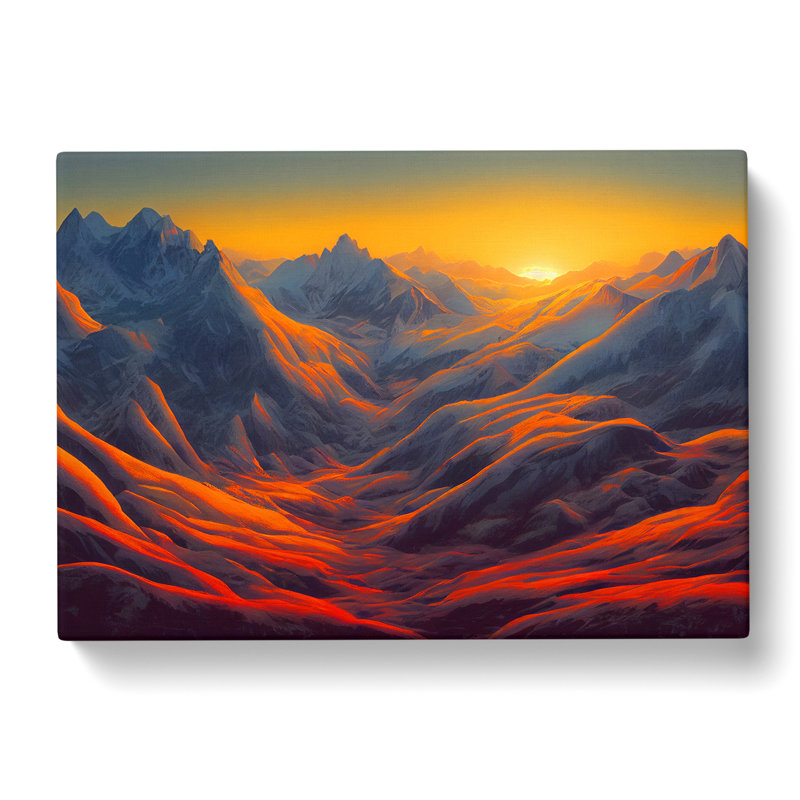 A Mountain Sunrise - Wrapped Canvas Print, 35cm H x 50cm W x 3cm D
