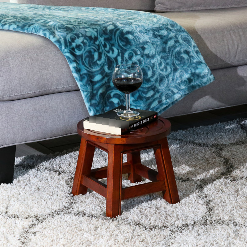 Cherry Wooden Stool With Delightful Queen Bee - Ideal For Versatile Use As Footrest, Or ' Seat And Functional Ottomans, Footrests