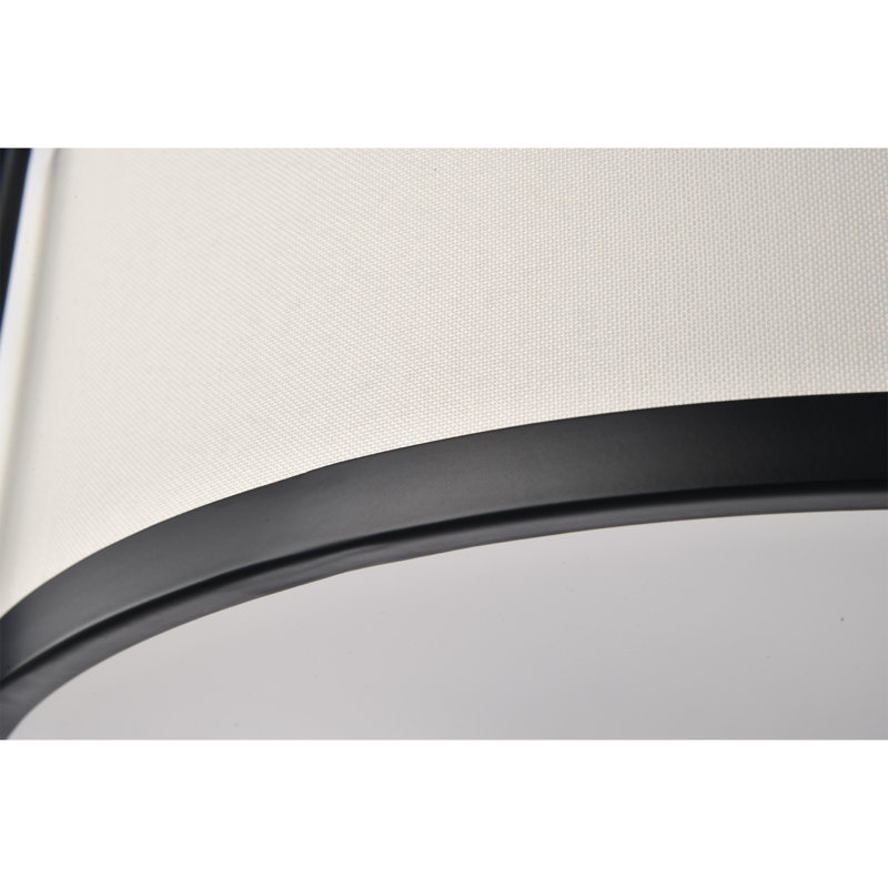 Matte Black 17.5" Contemporary Drum Pendant with Glass Diffuser