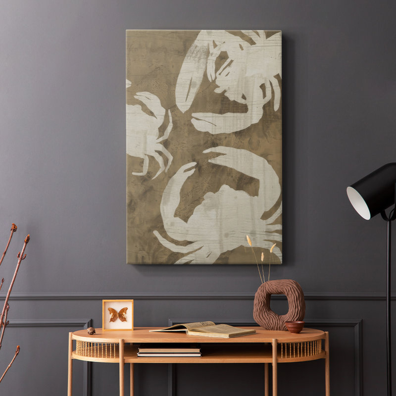 Woodgrain Crustaceans I -Gallery Wrapped Cavas, 12" H x 8" W
