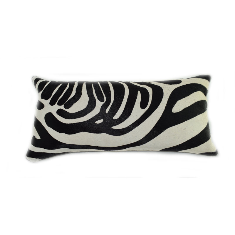 Animal Print Leather/Suede Throw Pillow