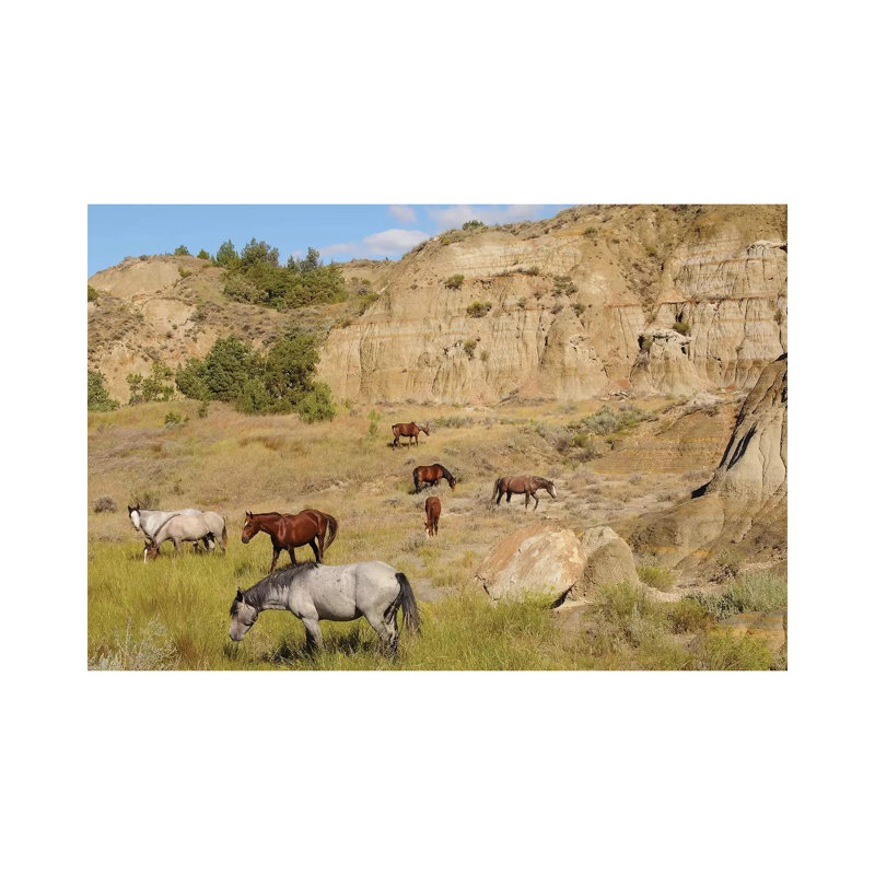 Badlands Herd 1 Piece Wrapped Canvas Wall Art, 20.32cm H x 30.48cm W x 1.91cm D
