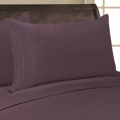  Embossed Stripe Brushed Microfiber Pillowcase Set