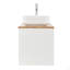 Meuble-lavabo mural à double tiroir 32 pouces, plateau en bois massif Cabine, lavabo carré en céramique, design minimaliste moderne, alliant fonctionnalité et style