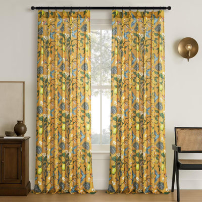 Semi Sheer 84 Pinch Pleated Linen Blend Curtains 2 Panels