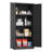 71"H Metal Garage Storage Cabinet, Black Tool Steel Locking Cabinet With Doors And 3 Shelves, Tall Cabinets For Garage Storage Systems Lockable File Cabinet For Home Office, Classroom/Pantry-1911156495
