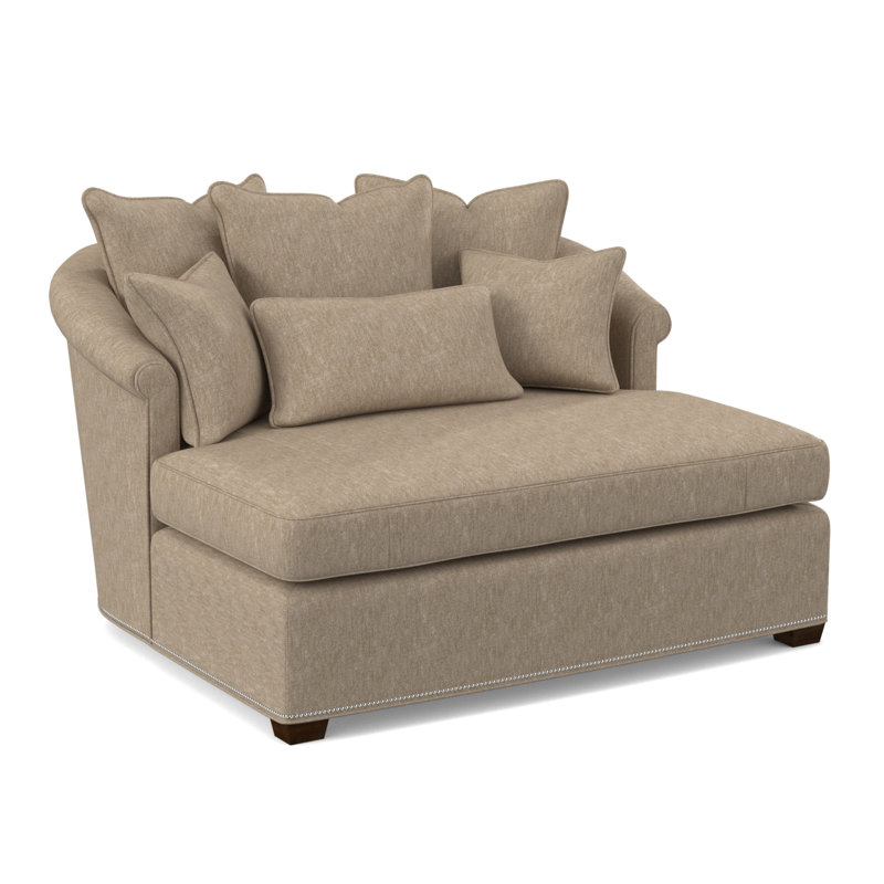 Josephine Chaise Lounge, American Walnut, Margaret Tangelo Polyester Blend