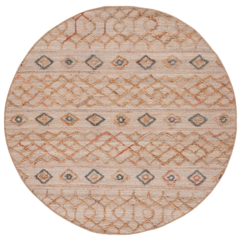 Tapis naturel / rouille Natural Fibre 402, Rond 6 pi