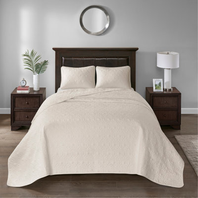 Reversible Bedspread Set Cream Twin