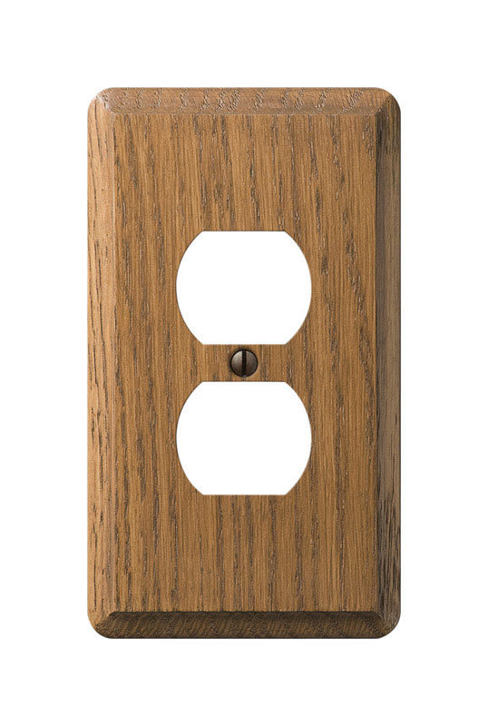 Amerelle Contemporary Brown 1 gang Wood Duplex Wall Plate 1 pk
