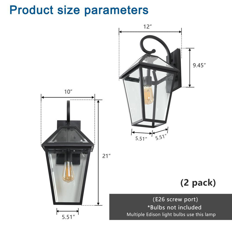 2-Piece Wall Sconce (Black)