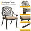 Chaise de salle à manger d'extérieur empilable en métal avec coussin Brade