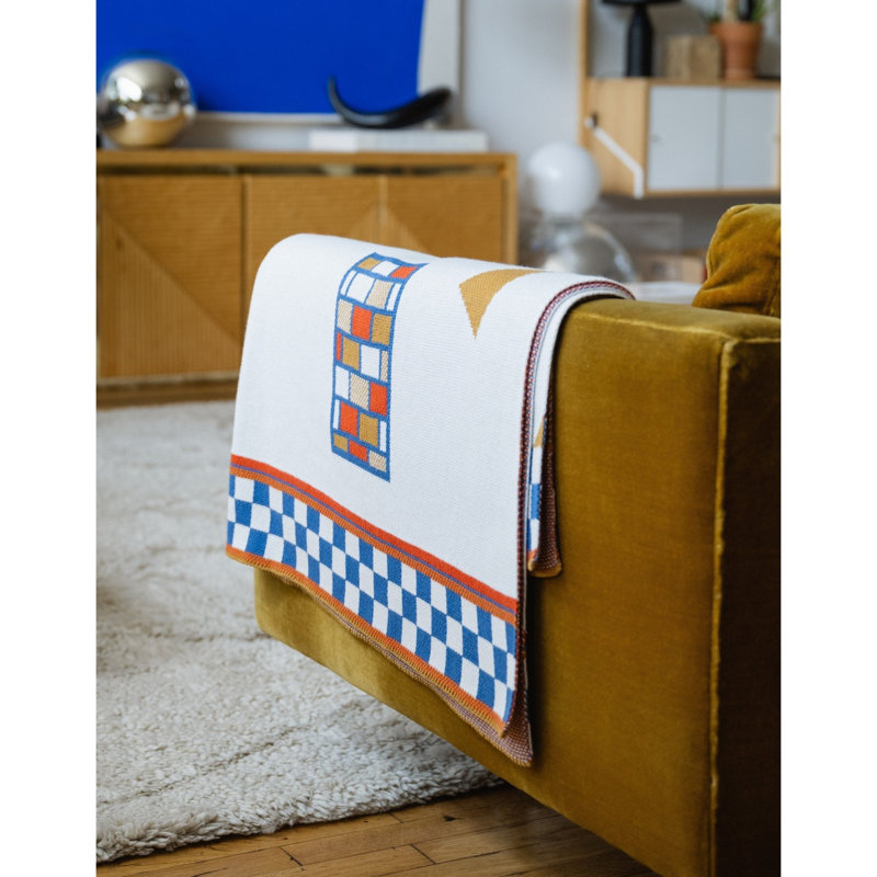 Shapes Throw Blanket, Primary, Organic Cotton