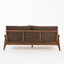 Canapé Mid-Century moderne en tissu de velours avec structure en bois massif, coussins confortables, canapé rembourré 3 places pour le salon
