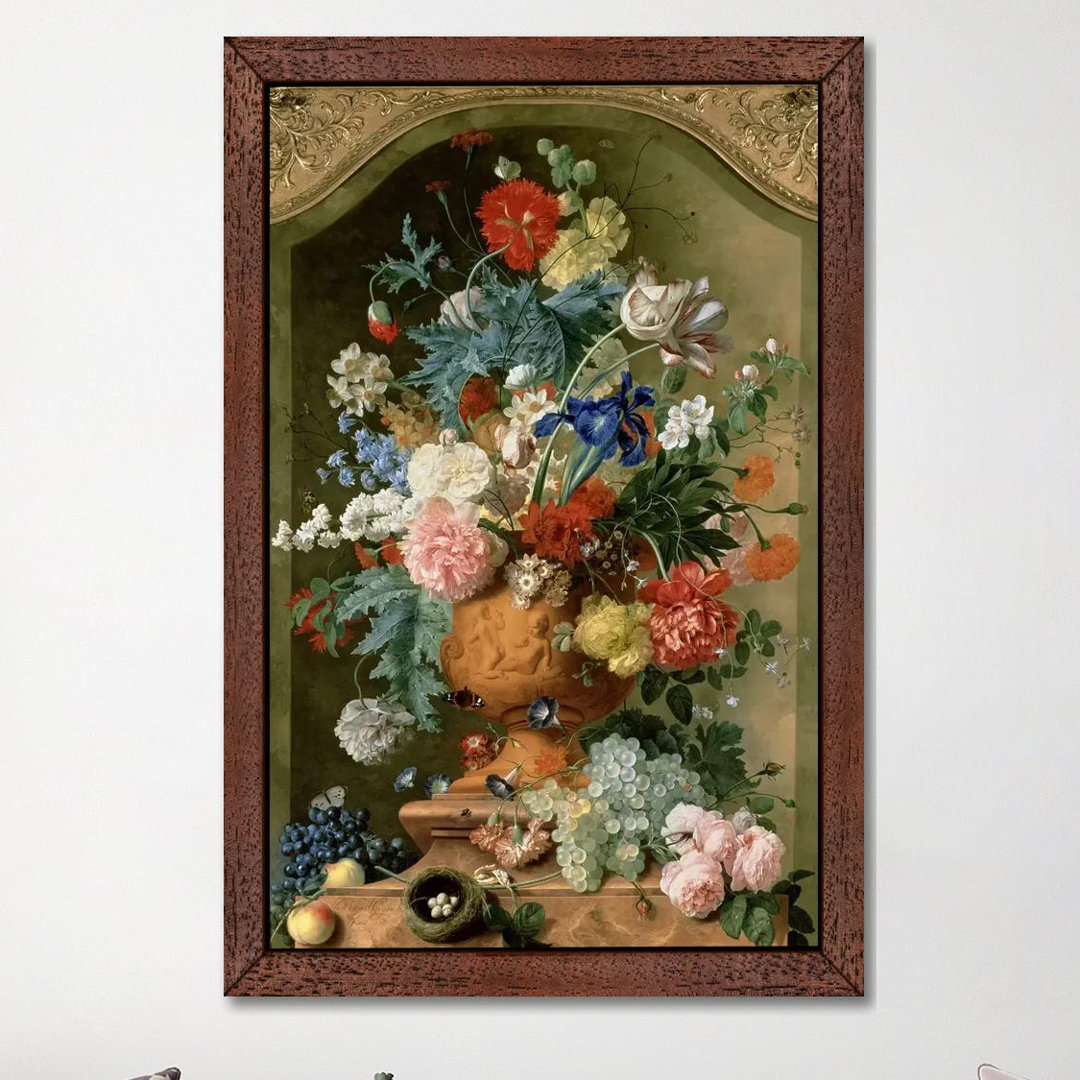 Flowers In A Terracotta Vase, 1736 by Jan Van Huysum - Print on Canvas