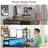 Computer Desk With  Led Lights And Power Outlets, Gaming Desk With Monitor Stand,Home Office Writing Desk With Storage And 2 Shelves-367572252-367572249