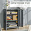 HOMCOM Industrial Steel Storage Cabinet Storage Organizer Grey-111805070