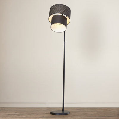 Beatrize 71'' Black Arched Floor Lamp with Outlet